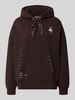 Smith and Soul Oversized Hoodie aus Baumwoll-Mix mit Nieten-Details Dunkelbraun