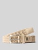 MONTI Riem in vlechtlook met leer model 'Havanna' Beige