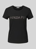 Patrizia Pepe T-shirt met label met strass-steentjes Zwart