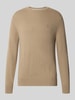 Marc O'Polo sweter w kroju regular fit z mieszanki bawełny z dodatkiem żywej wełny Camel