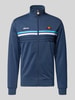 Ellesse Sweatjack met labelpatch, model 'VICENZA TRACK' Donkerblauw