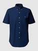 Polo Ralph Lauren Overhemd met effen design en geborduurd logo Marineblauw