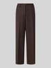 CAMBIO Regular fit chino met mix van viscose en wol model 'CALIFORNIA' Donkerbruin