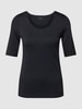 Christian Berg Woman T-shirt met geribde ronde hals Zwart