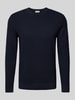 Profuomo Gebreide pullover met ronde hals Marineblauw