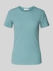 Christian Berg Woman T-Shirt in Ripp-Optik mit Rundhalsausschnitt Aqua