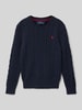 Polo Ralph Lauren Teens Sweter z dzianiny z wzorem warkocza Granatowy