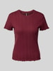 Pieces Slim fit T-shirt van puur katoen, model 'MARIE' Donkerrood