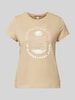 QS T-shirt met motiefprint Beige