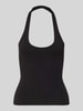 REVIEW Figurbetontes Neckholder-Top mit Rundhalsausschnitt Black