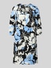 ZABAIONE Knielanges Kleid aus Viskose im Allover-Look Modell 'Fe44li' Bleu