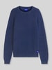 HUGO Blue Relaxed Fit Pullover aus reiner Baumwolle Modell 'Sondye' Marine
