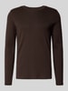 MCNEAL Lang shirt met ronde hals Chocoladebruin