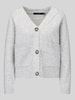 VERO MODA Oversized Strickjacke mit Woll-Anteil Modell 'BOOM' Hellgrau Melange