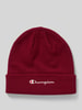 CHAMPION Czapka beanie z szerokim brzegiem i wyhaftowanym logo Bordowy