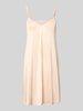 HANRO Knielanges Unterkleid in glänzendem Satin mit Picot-Besatz Beige