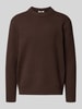 Only & Sons Relaxed Fit Pullover aus Baumwoll-Mix mit Woll-Anteil Modell 'JAMES' Dunkelbraun
