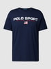 Polo Sport T-shirt met labelprint Marineblauw