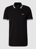 BOSS Green Regular fit poloshirt met labelstitching, model 'Paddy' Zwart