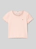 Tommy Hilfiger Teens T-shirt met geschulpte zoom, model 'ESSENTIAL' Abrikoos