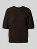 OPUS Gebreid shirt met ronde hals, model 'Pami' Chocoladebruin