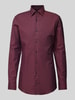 BOSS Slim fit zakelijk overhemd met extra lange mouwen, model 'Hank' Bordeaux