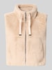 monari Bodywarmer van imitatiebont met opstaande kraag en ritssluiting Zand