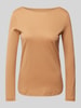 Christian Berg Woman Longsleeve mit U-Boot-Ausschnitt Camel