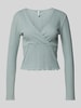 Only Slim Fit Langarmshirt aus Baumwoll-Mix Modell 'CARLOTTA' Schilf