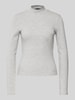 Vero Moda Longsleeve mit Stehkragen Modell 'MARY' Hellgrau