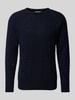 Lindbergh Gebreide pullover met ribboorden Donkerblauw