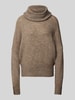 ICHI Regular Fit Strickpullover mit Alpaka-Anteil Modell 'IHKAMARA' Taupe