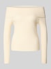 Only Slim Fit Strickpullover aus Viskose-Mix Modell 'KATIA' Offwhite Melange