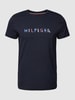 Tommy Hilfiger T-shirt met labelprint Marineblauw