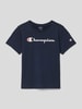 CHAMPION T-shirt met labelprint Marineblauw