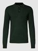 Christian Berg Men Strickpullover mit Polokragen Dunkelgrün meliert