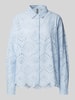 Pieces Regular fit blouse met lange mouwen van puur katoen, model 'VILDE' Lichtblauw
