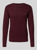 Tommy Hilfiger Regular fit gebreide pullover van zuiver katoen Bordeaux