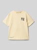 Garcia T-Shirt mit Label-Print Senf