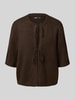 Only Kurtka z dzianiny o luźnym kroju z wiązanym detalem model ‘SIMONI’ Czekoladowy