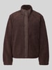 Jake*s Casual Regular Fit Sweatjacke aus Teddyfell Dunkelbraun