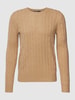 Polo Ralph Lauren Kaschmirpullover mit Zopfmuster Modell 'CABLE' Camel meliert