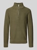 SELECTED HOMME Strickpullover mit gerippten Abschlüssen Modell 'AXEL' Oliv