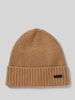 BOSS Beanie aus Schurwolle mit Label-Detail Modell 'Fati' Beige