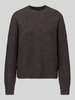 VERO MODA oversized pullover met wol model 'BOOM' Chocoladebruin gemêleerd