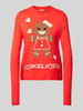 Only Gebreide pullover met ronde hals, model 'XMAS COOKIES' Rood