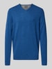Fynch-Hatton Regular Fit Strickpullover aus Baumwoll-Mix mit Kaschmir-Anteil Marine Melange