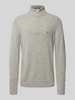 Tommy Hilfiger Wollen pullover met opstaande kraag, model 'LAMBSWOOL' Lichtgrijs