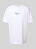 KARL KANI T-shirt met labelstitching en ronde hals Wit