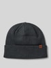 Barts Beanie met labeldetail, model 'WILLES' Antraciet